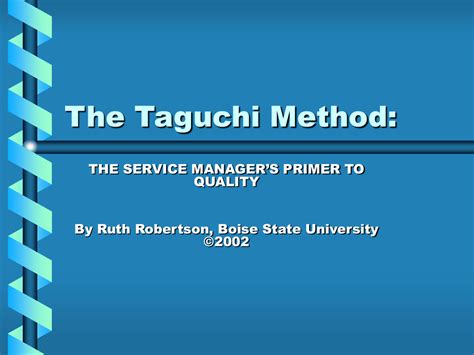 genichi taguchi contribution to quality management|Taguchi Method of Quality Control: Definition, Example, and Uses.